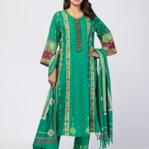 Green Embroidered Balkan Fusion Theme Shalwar Kameez