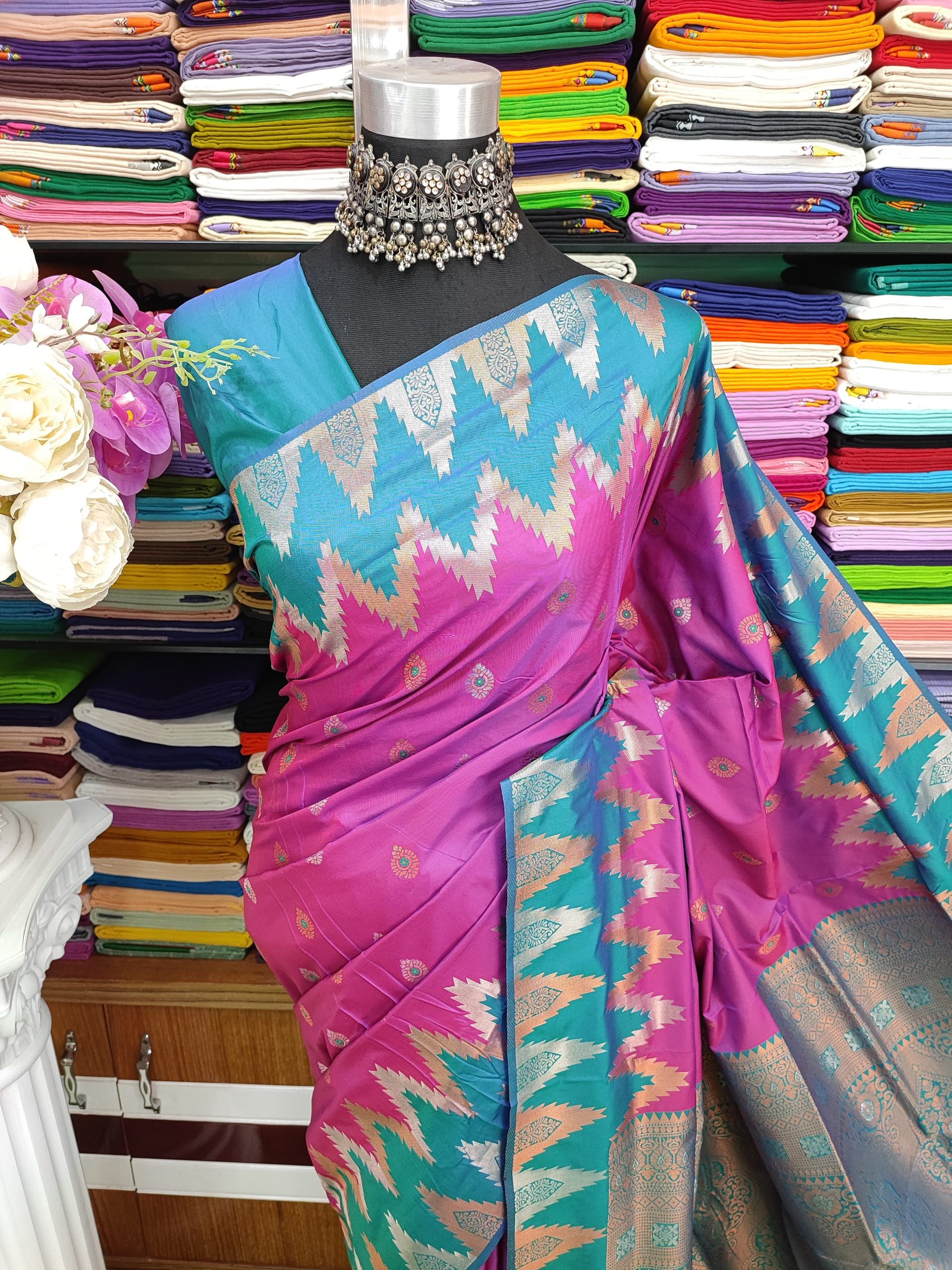 Kotki pure silk 14 hat Saree